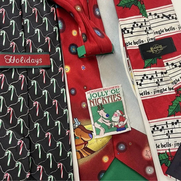 Holidays Mens Tie Necktie Multicolor Lot of 5 Christmas New Years St Patricks - Picture 6 of 7